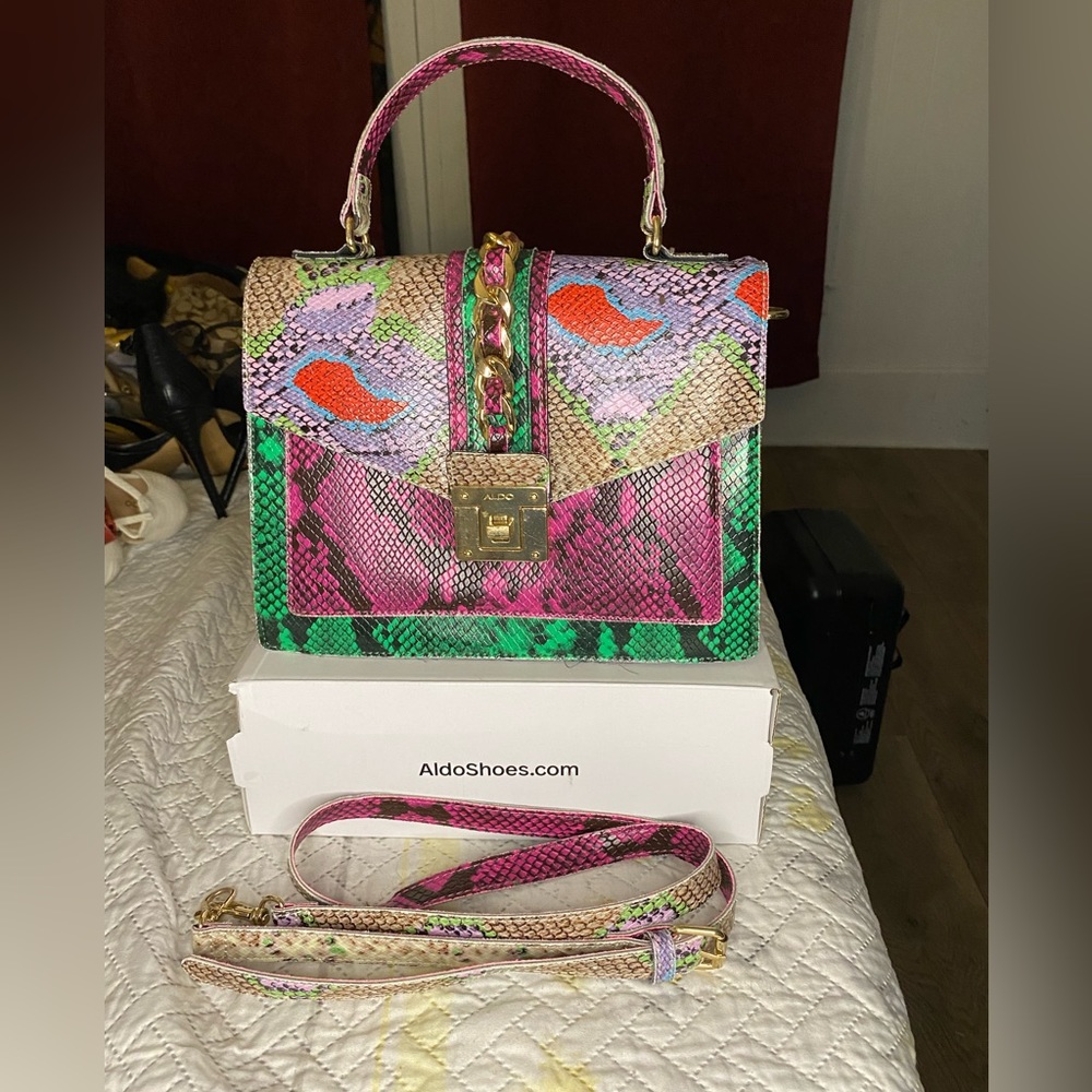 Aldo multi-colored Snake Skin Purse